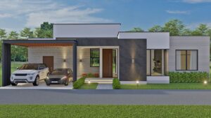 Render exterior 2_ Diseño casa moderna Acuarela