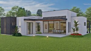 Render exterior 5_ Diseño casa moderna Acuarela