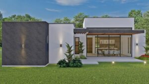 Render exterior 6_ Diseño casa moderna Acuarela