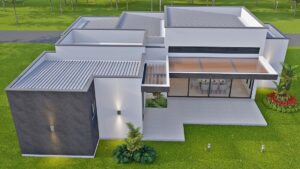 Render exterior 7_ Diseño casa moderna Acuarela