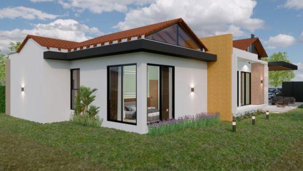 Render exterior 3_ Diseño casa campestre Las Dalias