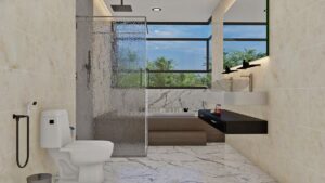 Render interior baño_ Casa Moderna Costa Azul