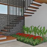 Render interior escaleras_ Diseño casa campestre La Ladera