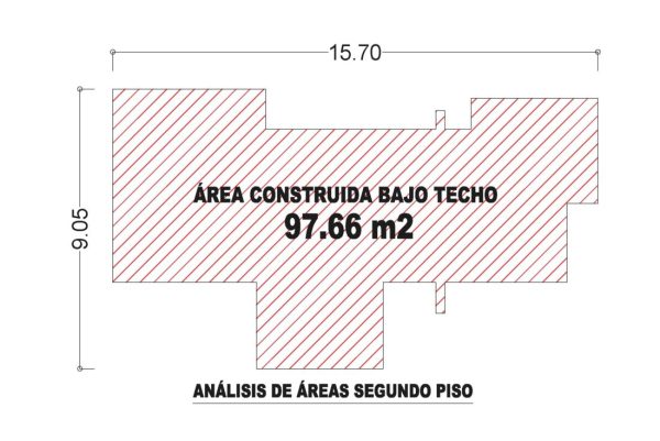 Esquema de áreas segundo piso_ Diseño casa campestre La Ladera