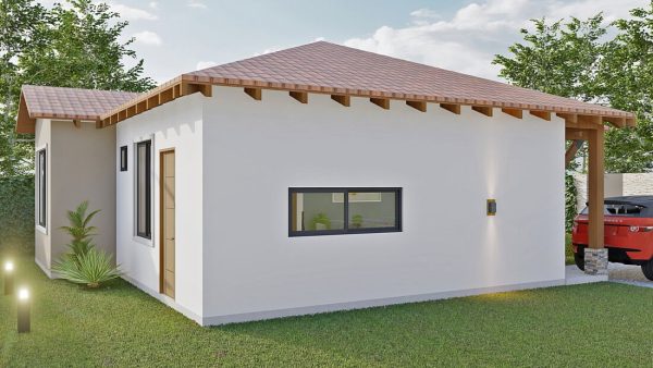 Render exterior_ Diseño casa pequeña Los Tejados