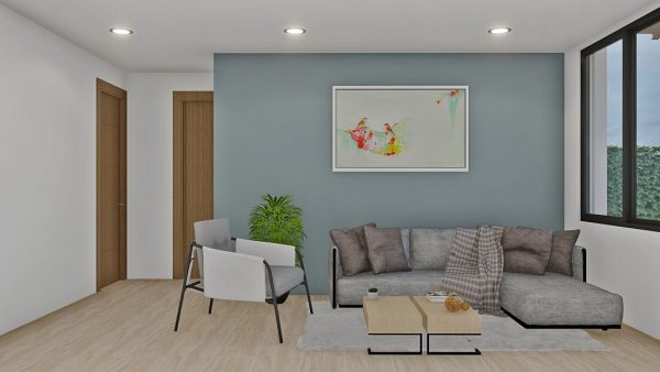 Render interior 1_ Diseño casa pequeña Los Tejados