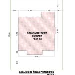 Esquema de áreas primer piso_ Diseño casa pequeña Los Tejados