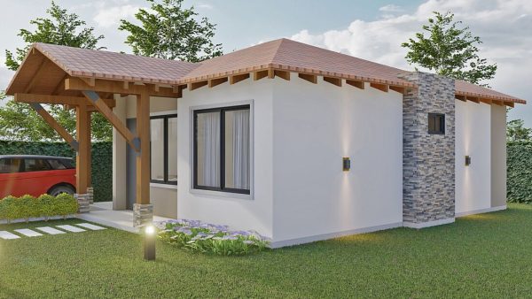 Render exterior 5_ Diseño casa pequeña Los Tejados