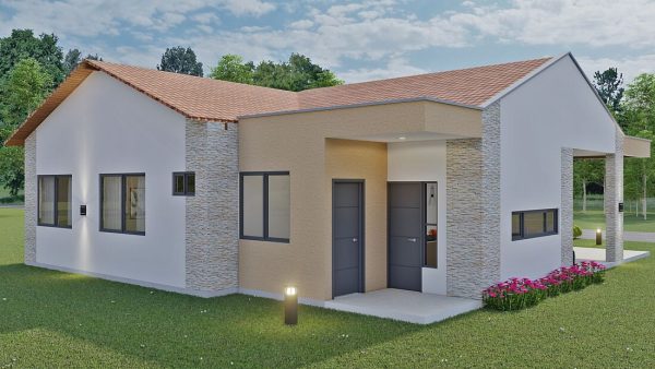 Render exterior 4_ Diseño casa campestre La Morada