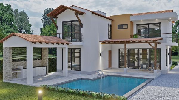 Render aéreo exterior 5_ Diseño casa campestre Los Almendros