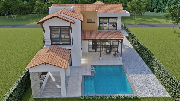 Render aéreo exterior 6_ Diseño casa campestre Los Almendros