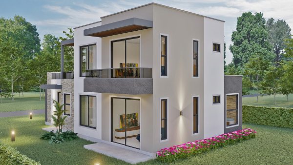 Render exterior 4_ Diseño casa moderna Esmeralda 2