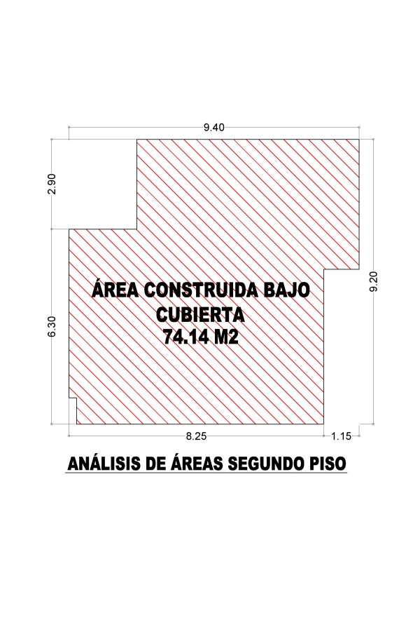 Esquema de áreas segundo piso_ Diseño casa moderna Esmeralda 2