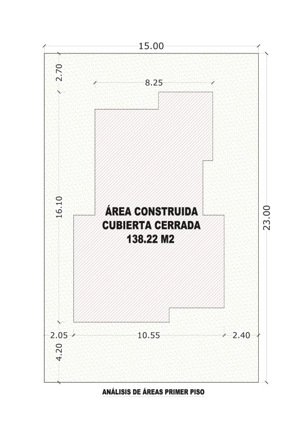 Esquema de áreas primer piso_ Diseño casa campestre alero primaveral modelo 2