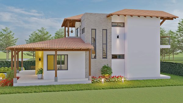 Render exterior 1_ Diseño casa campestre alero primaveral modelo 2