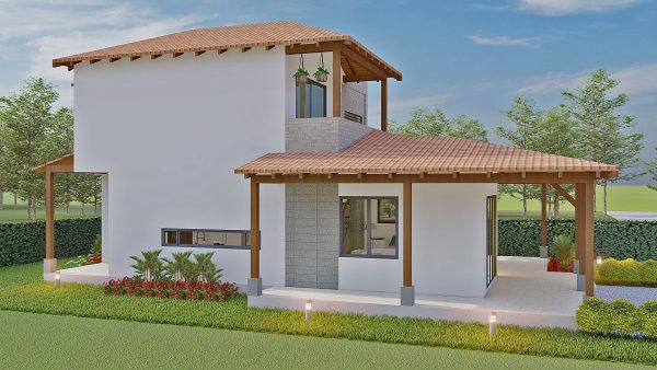 Render exterior 2_ Diseño casa campestre alero primaveral modelo 2