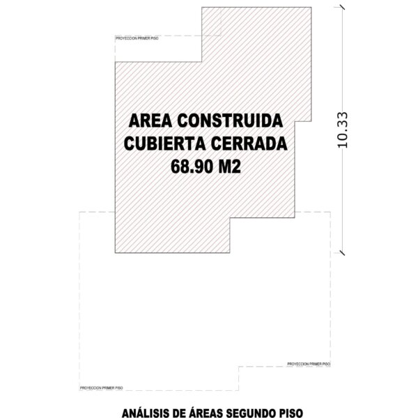 Esquema de áreas segundo piso_ Diseño casa campestre alero primaveral modelo 2