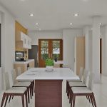 Render comedor_ Diseño casa campestre alero primaveral modelo 2