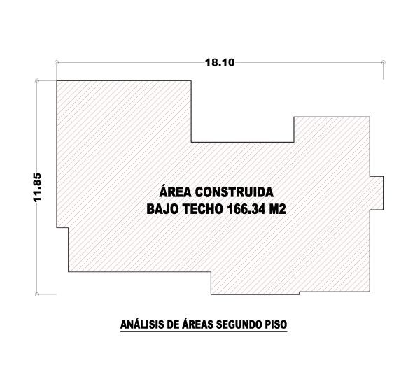 Esquema de áreas segundo piso_ Diseño casa moderna Portobello