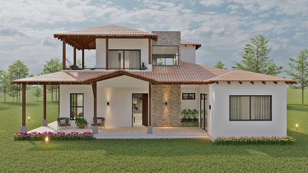 Render fachada exterior 2_ Diseño casa campestre Modelia