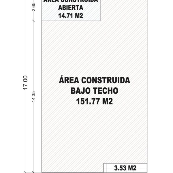 Esquema de áreas primer piso_ Diseño casa moderna Casanova