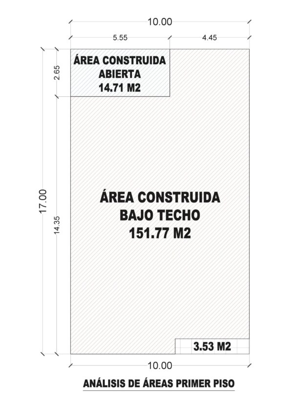 Esquema de áreas primer piso_ Diseño casa moderna Casanova
