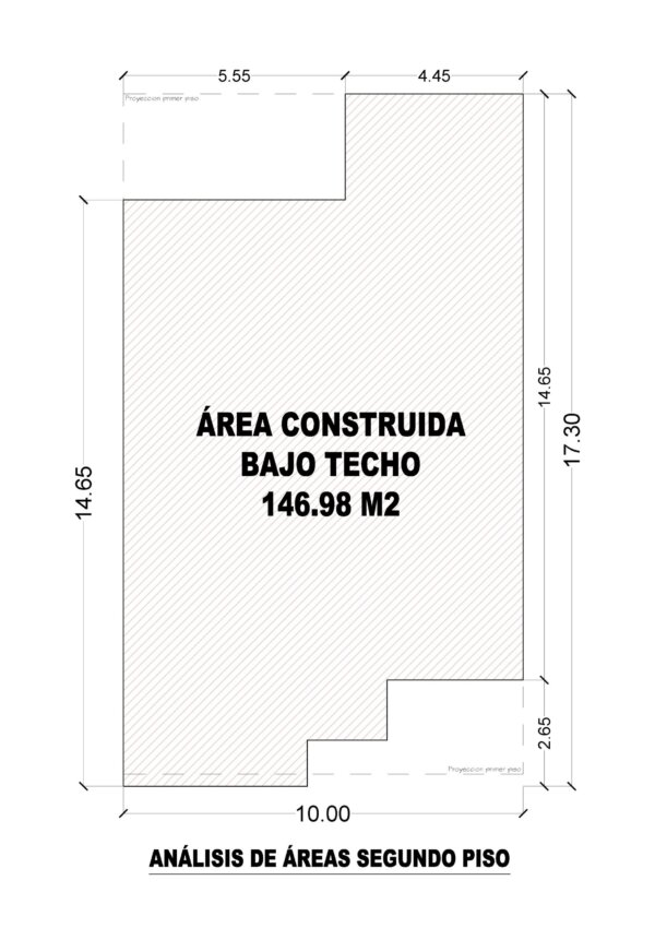 Esquema de áreas segundo piso_ Diseño casa moderna Casanova