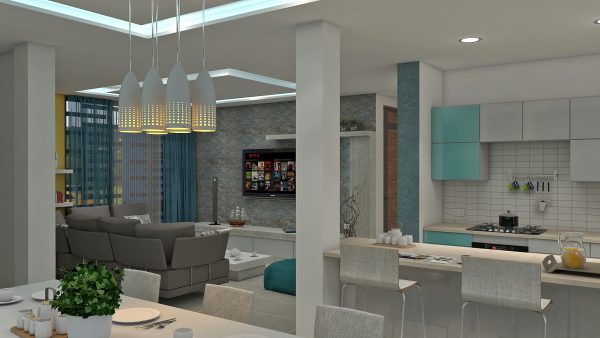 Render interior 2_ Diseño casa moderna Los Rosales