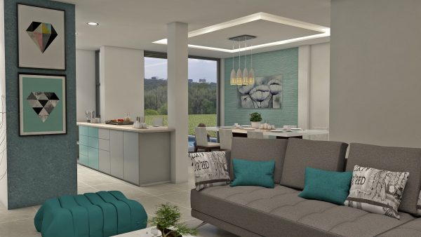 Render interior 3_ Diseño casa moderna Los Rosales