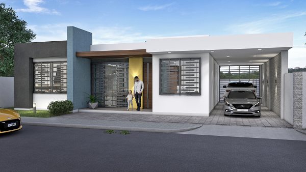 Render exterior 3_ Diseño casa moderna Los Rosales