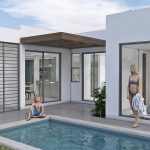Diseño casa moderna Los Rosales Render exterior zona húmeda_ Diseño casa moderna Los Rosales