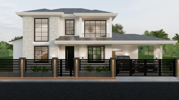 Render exterior 1_ Diseño casa campestre Álamos