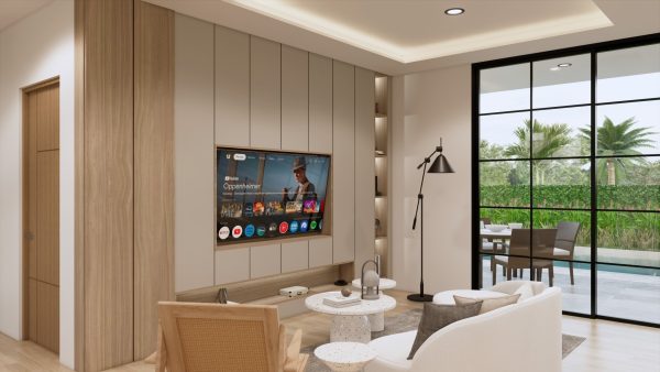 Render interior sala_ Diseño casa campestre Álamos
