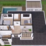 Render interior perspectiva aérea segundo piso_ Diseño casa campestre Álamos