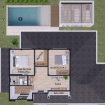 Render interior planta segundo piso_ Diseño casa campestre Álamos