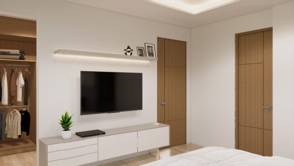 Render interior habitación principal segundo piso 2_ Diseño casa campestre Álamos