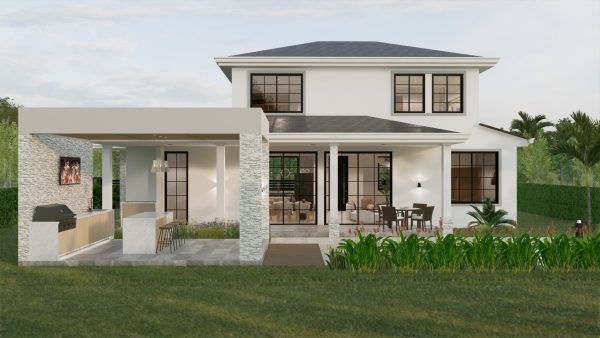 Render exterior 7_ Diseño casa campestre Álamos