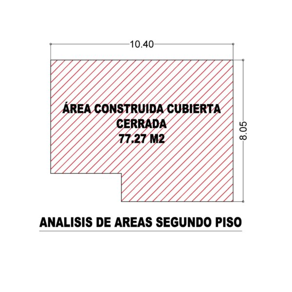 Diseño casa campestre Alcalá_ Esquema de áreas segundo piso