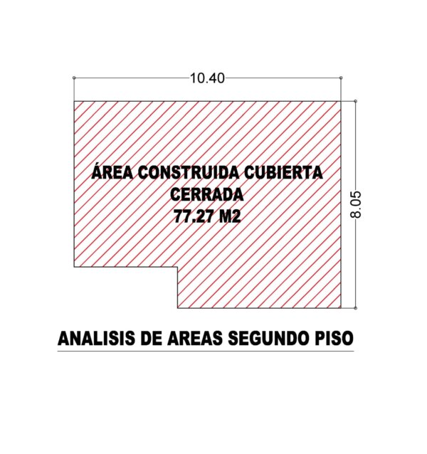 Diseño casa campestre Alcalá_ Esquema de áreas segundo piso