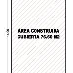 Análisis de área, primer piso, Diseño casa moderna unifamiliar 6x14