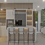 Render interior cocina_ Diseño casa moderna Serrania