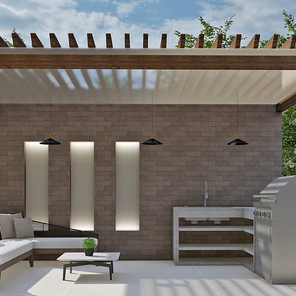 Render Kiosco BBQ_ Diseño casa moderna Serrania