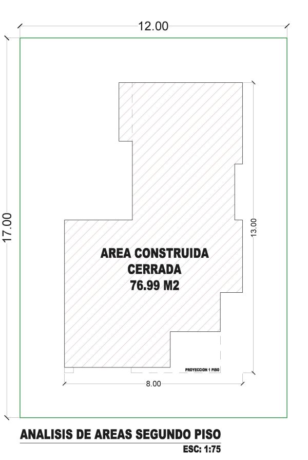Esquema de áreas segundo piso_ Diseño casa moderna Serrania