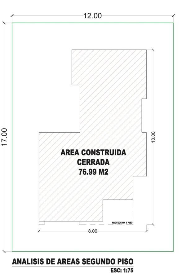 Esquema de áreas segundo piso_ Diseño casa moderna Serrania