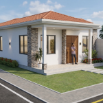 Render fachada exterior 2_ Diseño casa pequeña El Oasis