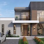 Render fachada 1, Diseño casa moderna milu